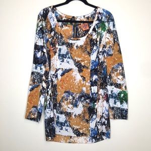 Tory Burch Silk Tunic Top Size 8